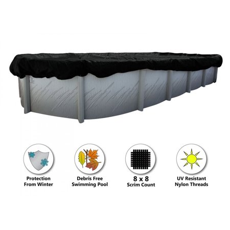 Buffalo Blizzard Oval Deluxe Blue/Black Winter Swimming Pool Cover  18  X 33 /34