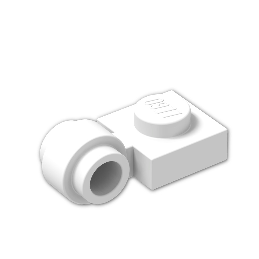 Brick Building Sets Original Lego Parts: Plate, Modified 1 X 1 with Clip Light (4081 - Pack of 8pcs) (White)
