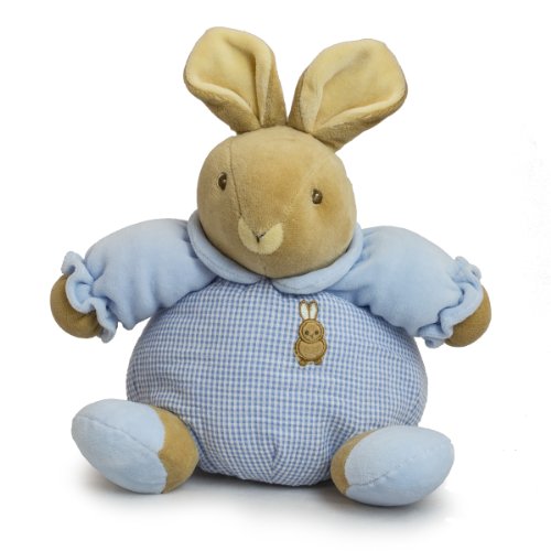 Robin  the 8 Inch Blue Baby Bow Plush Stuffed Rattle Bunny by Russ