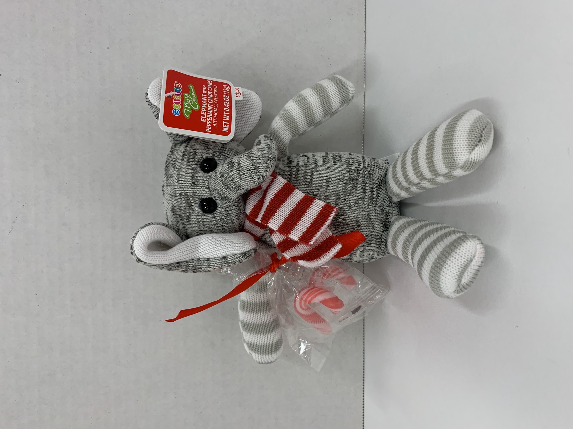 ELEPHANT WITH PEPPERMINT CANDY CANES, PEPPERMINT