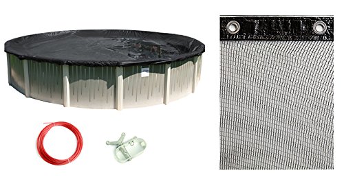 Buffalo Blizzard Round Pool Deluxe Plus Blue/Black Winter Cover with Leaf Net  33