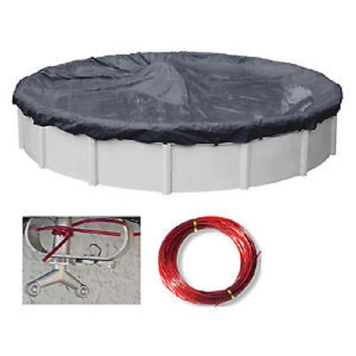 Buffalo Blizzard 33  Round Pool Deluxe Plus Blue/Black Winter Cover