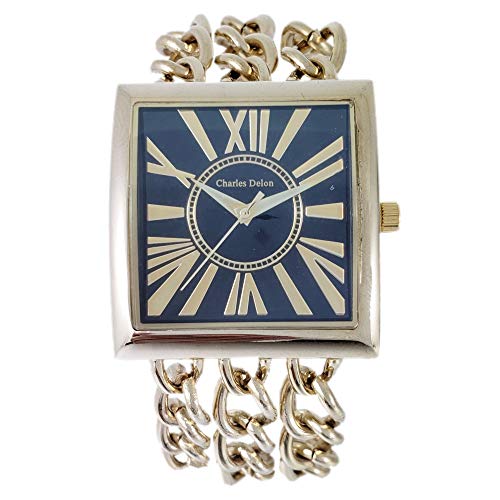 Charles Delon Watches for Womens 4397 LABD Gold/Gold Stainless Steel Quartz Square