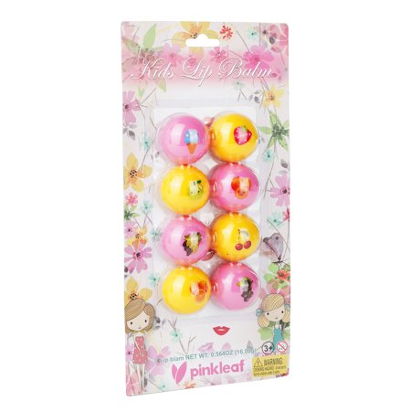Kid's Lip Balm Assortment Variety Gift Set for Girls ? Safe Non-Toxic Fruit Flavored Moisturizer Eggs 8pc Multipack Kit ? Grape, Strawberry, Orange, P