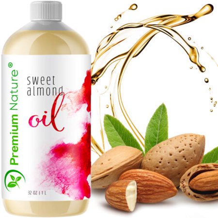 Sweet Almond Oil Best Carrier Oil - 32 Oz 100% Natural Pure for Skin & Hair - Cleansing Properties Evens Skin Tone Treats Irritated Skin Nourishes Moi