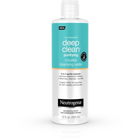 Neutrogena Deep Clean Gentle Purifying Micellar Water and Cleansing Water-Proof Makeup Remover  12 Fl. Oz (Pack of 3)