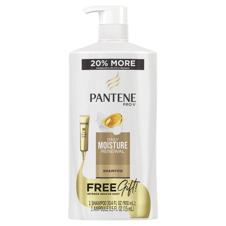 Pantene Pro-V Daily Moisture Renewal Shampoo, 30.4 Fl Oz with Intense Rescue Shot