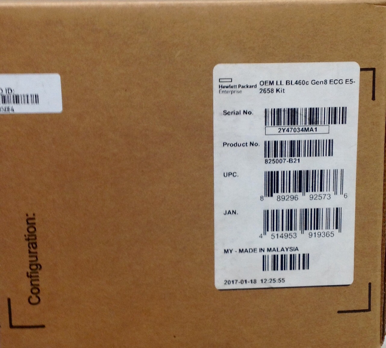 OEM LL BL460c Gen8 ECG E5-2658 Kit 825007-B21