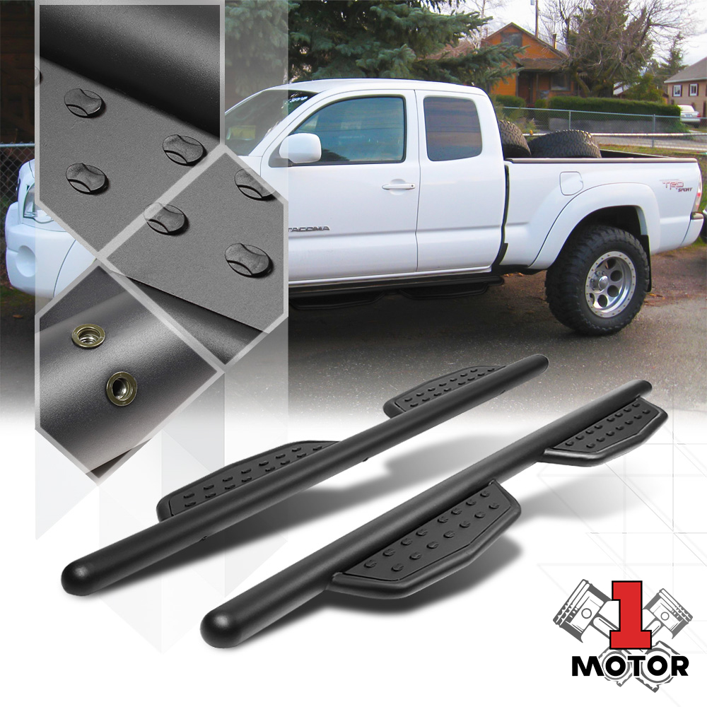 Black Treads Pad Nerf Bar Side Step Running Board for 05-20 Tacoma Extended Cab 06 07 08 09 10 11 12 13 14 15 16 17 18 19 Fits Select: 2005-2017 TOYOT