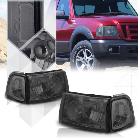 Smoke Tinted Headlight Clear Corner Turn Signal Reflector for 01-11 Ford Ranger 02 03 04 05 06 07 08 09 10