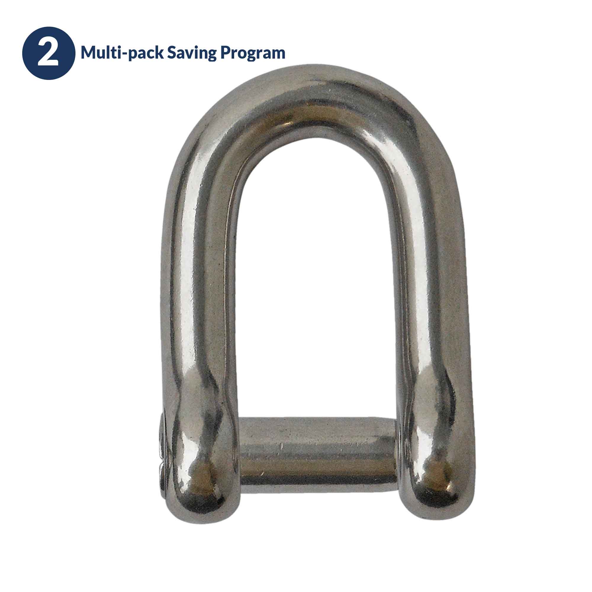 Five Oceans Stainless Steel  D  Shackle 1/4  (Set of 2) FO-2723-M2