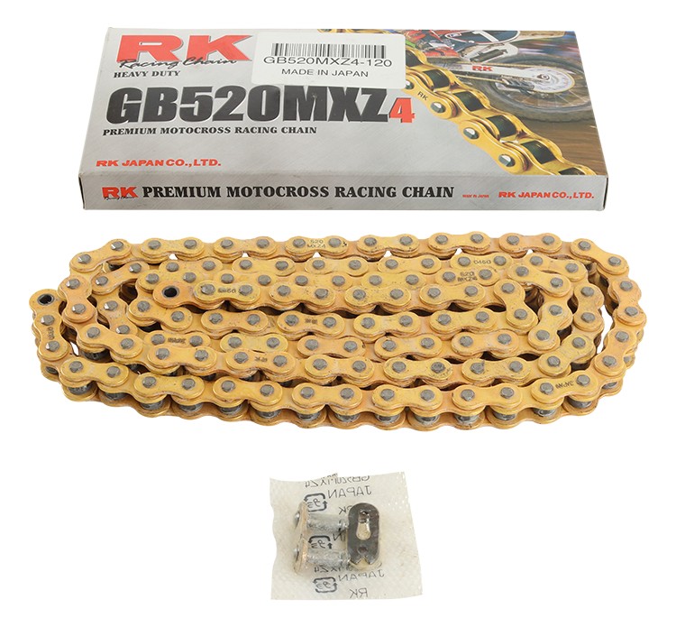 New RK GB520MXZ4 Chain 120 Link for Gas-Gas EC 125 03-15, EC 200 03-10, EC 250 4T 10 12, EC 300 01-12, EC 450 FSR 07 09, FSE 450 03-06, MC 250 01-09,
