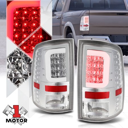 Chrome/Clear*TRON LED C-BAR* Neon Tube Tail Light Brake Lamp for 09-17 Dodge Ram 10 11 12 13 14 15 16 Fits Select: 2013-2017 RAM 1500  2009-2012 DODGE