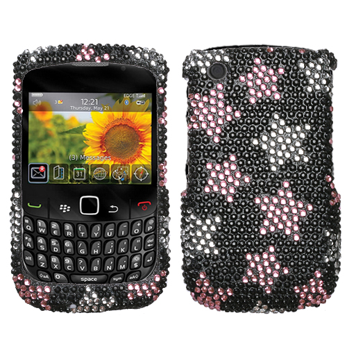 Falling Stars Diamante Protector Cover for Rim Blackberry 8520 Curve Rim Blackberry 8530 Curve Rim Blackberry 9300 Curve 3g Rim Blackberry 9330 Curve