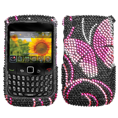 Fairyland Butterfly Diamante Phone Protector Cover for Rim Blackberry 8520 Curve Rim Blackberry 8530 Curve Rim Blackberry 9300 Curve 3g Rim Blackberry
