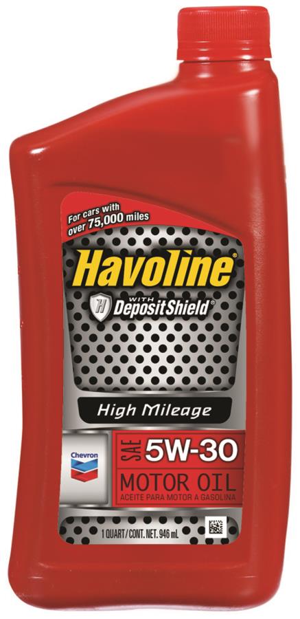 Havoline 5W-30 High Mileage Motor Oil, 1 Quart