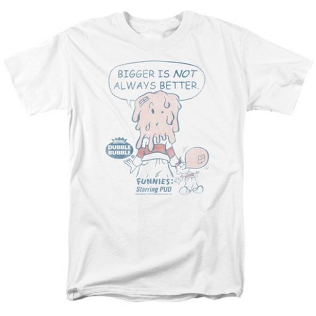 Trevco Dubble Bubble-Bigger - Short Sleeve Adult 18-1 Tee - White & Medium