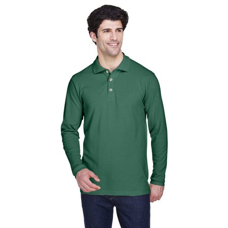 UltraClub Adult Long-Sleeve Classic Piqué Polo - 8532
