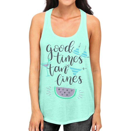 Junior S Good Times and Tan Lines Tee B945 PLY Mint Green Racerback Tank Top Large