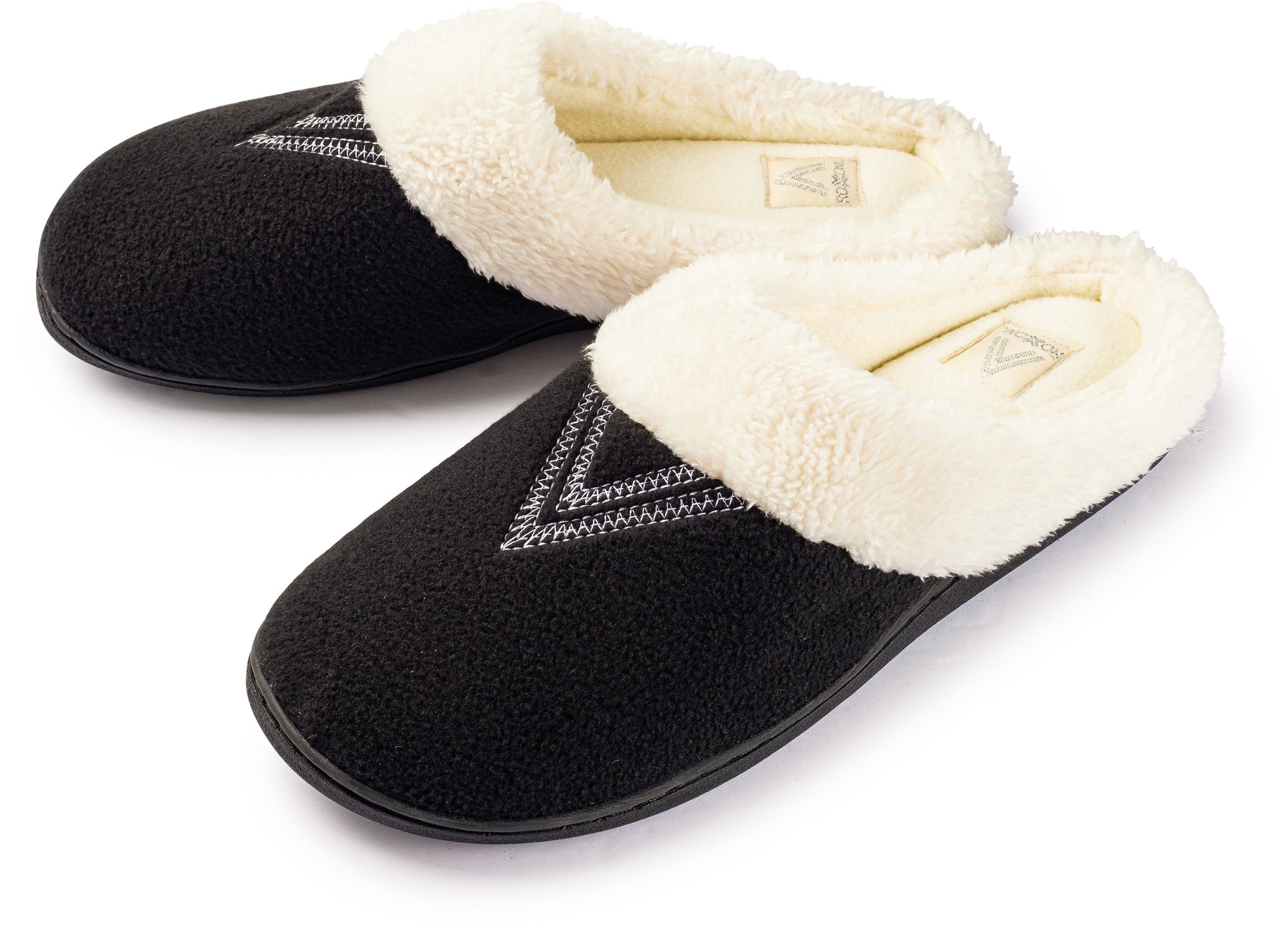 Roxoni Women S Slippers Wool-Like Fleece Lined Clog Comfort House Shoe -style #3119