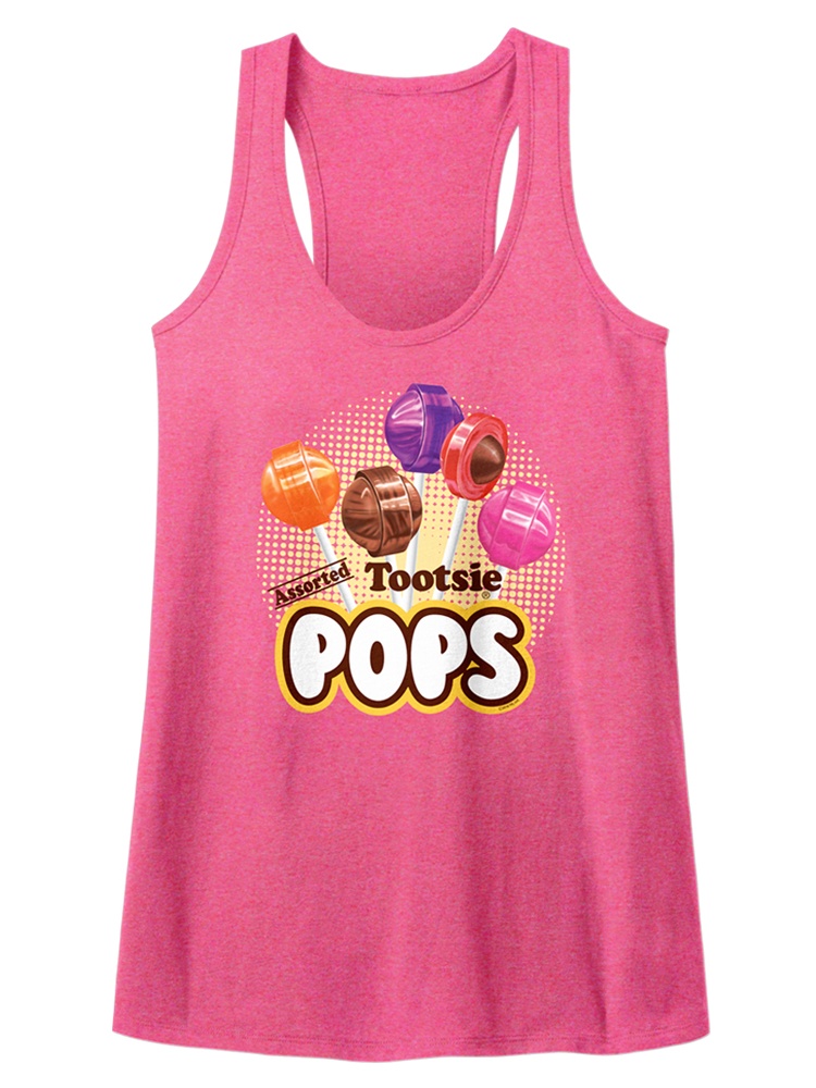 Tootsie Roll Flavored Candy Caramel Taffy Pops Lollipops Womens Tank Top Shirt