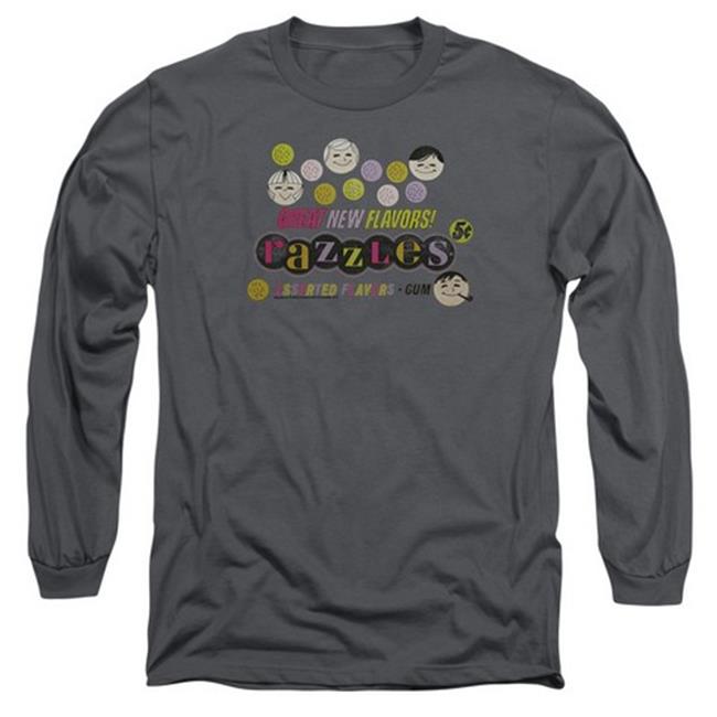 Trevco Dubble Bubble-Razzles Retro Box - Long Sleeve Adult 18-1 Tee - Charcoal  Large