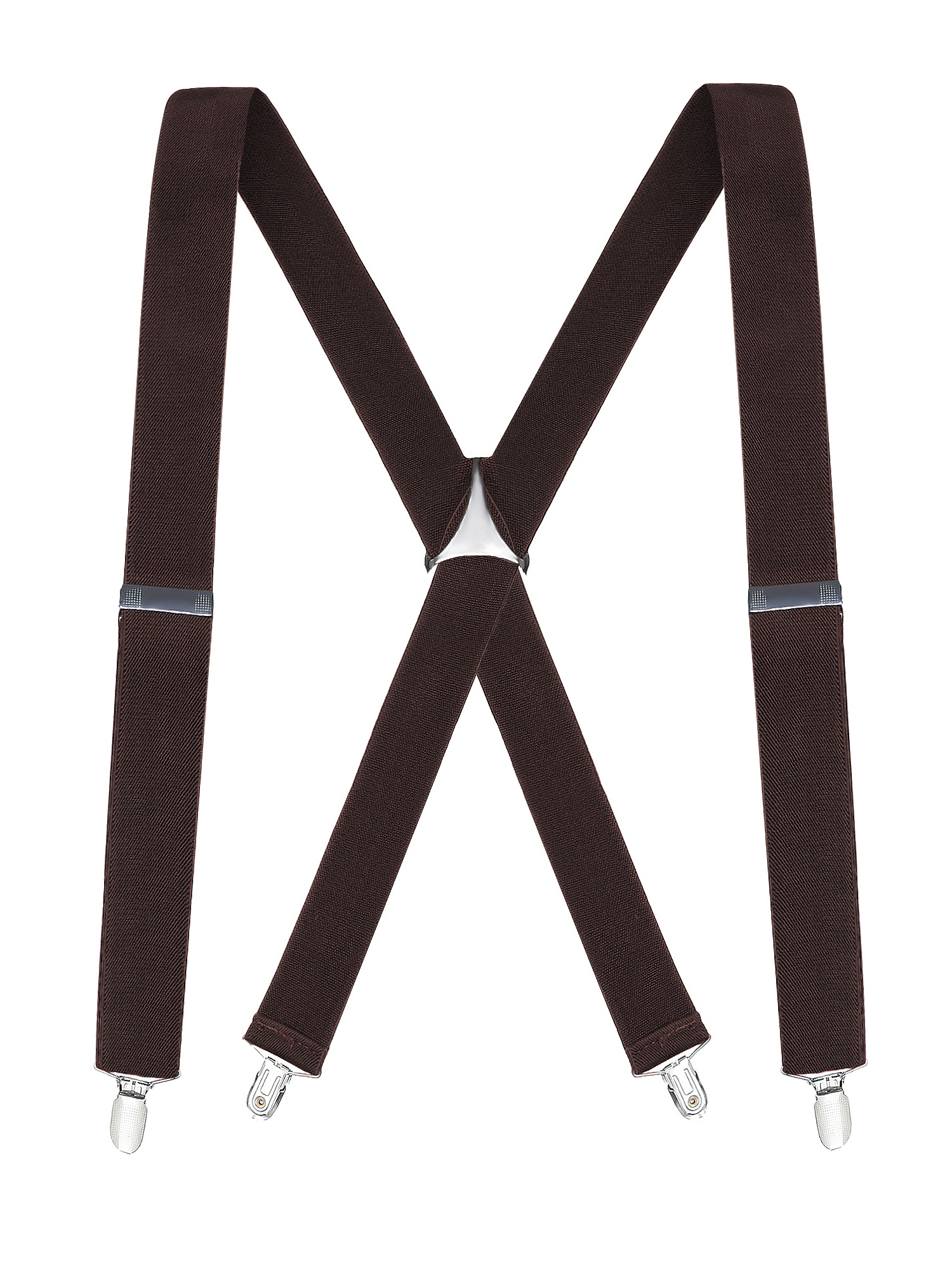 Buyless Fashion Suspenders for Men - 48  Elastic Adjustable Straps 1 1/4  - X Back - 5104-Brown