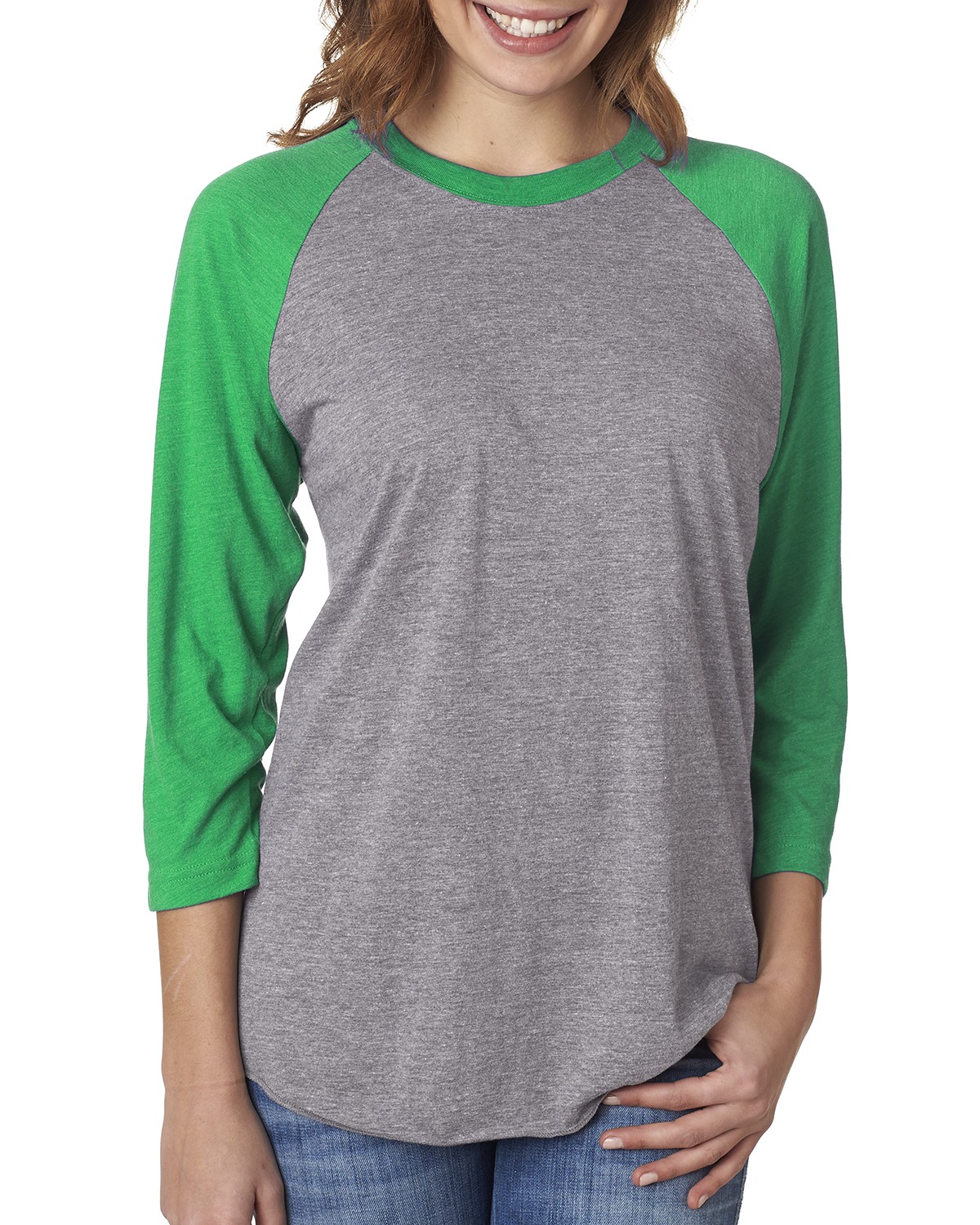 Next Level Active Apparel Unisex Tri-Blend 3/4-Sleeve Raglan - 6051