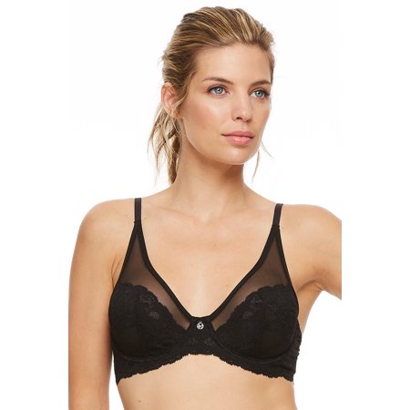 Women's Montelle Intimates Grace Underwire Plunge Bra, Size 34A - Black