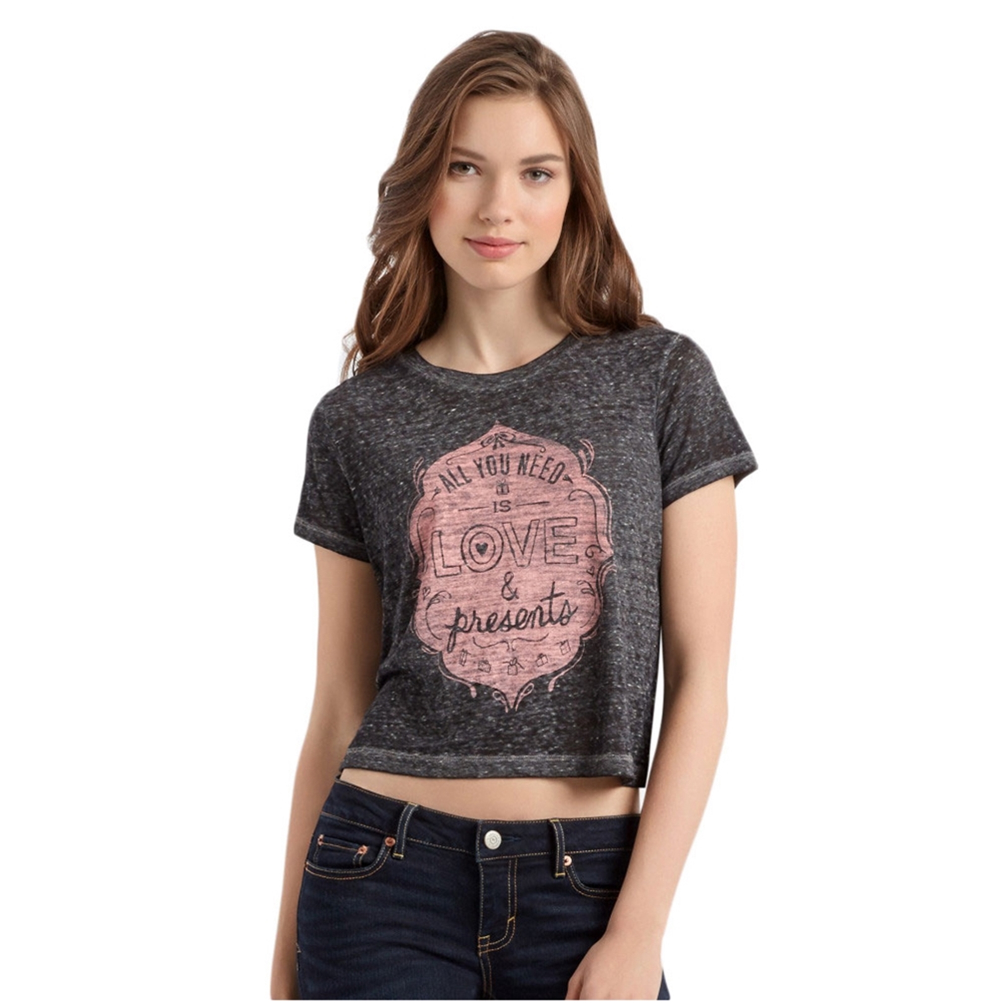 Aeropostale Womens Love & Presents Graphic T-Shirt