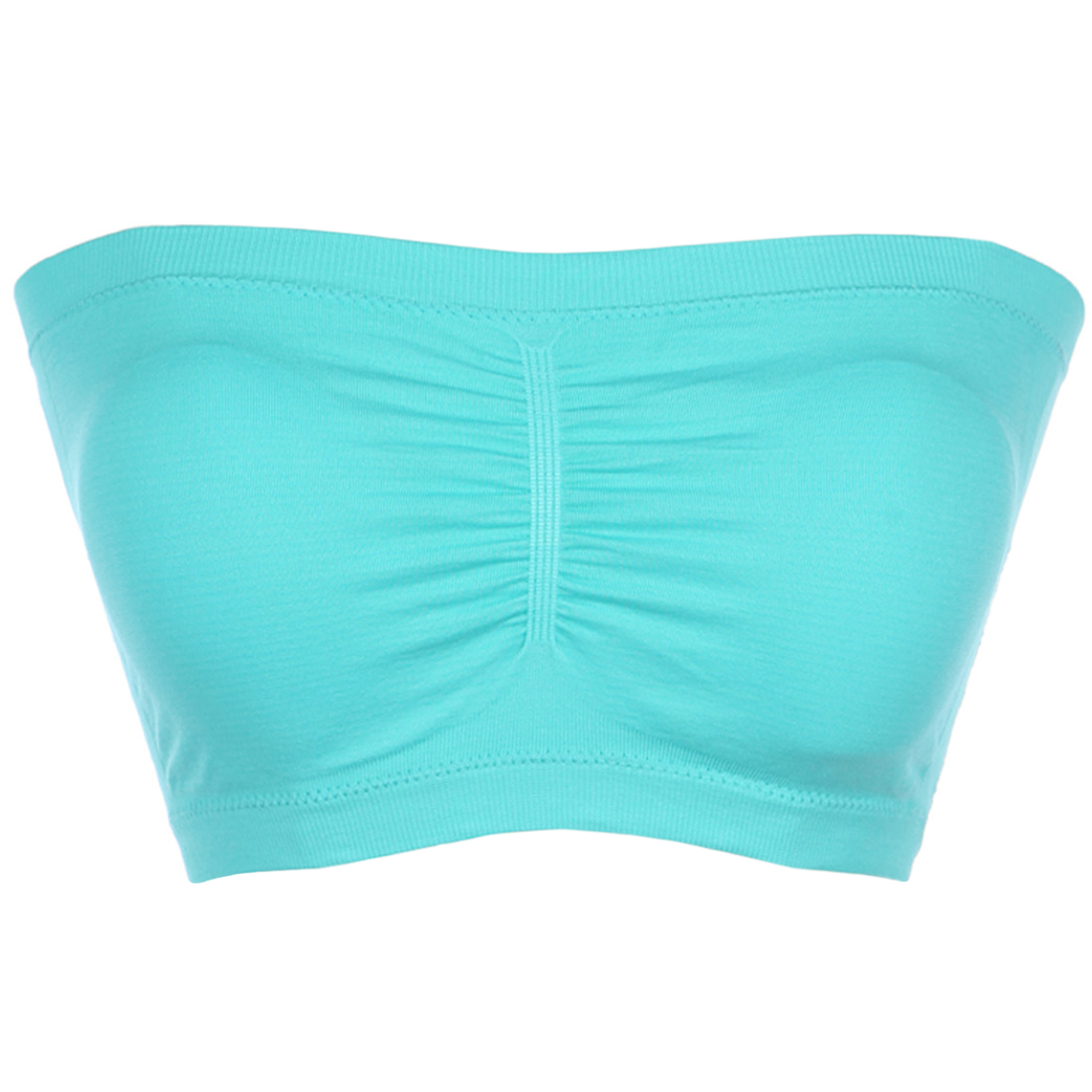 Mb Trend Junior Size Front Ruched Seamless Bra Padded Bandeau  Mint  One Size