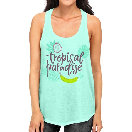 Junior S Tropical Paradise Tee B954 PLY Mint Green Racerback Tank Top Large