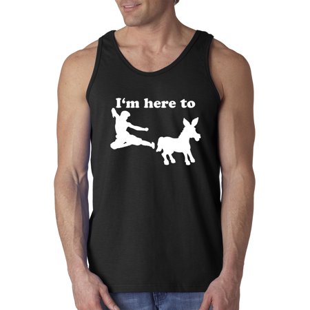 Trendy USA 1229 - Men's Tank-Top I'm Here to Kick Ass Karate Donkey 3XL Black