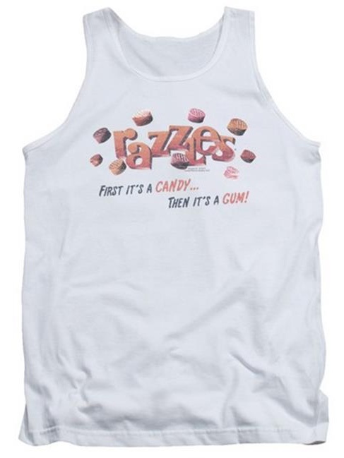 Trevco Dubble Bubble-a Gum and a Candy - Adult Tank Top - White & Medium