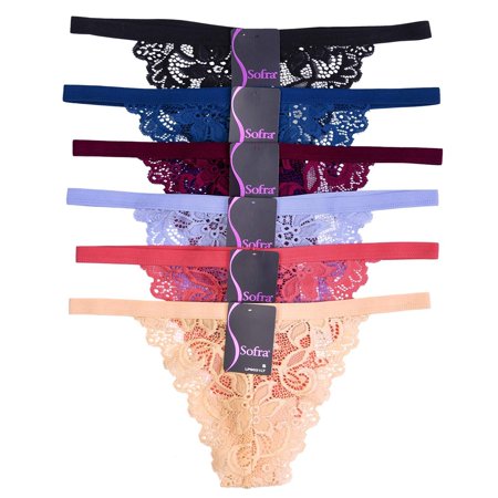 DailyWear Womens Thong Panties 6 Pack -Various Style (9021, Medium)