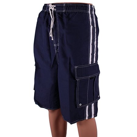 North 15 Men S Board Beach Swim Trunks Shorts with Cargo Pockets-5104-Nv-XL