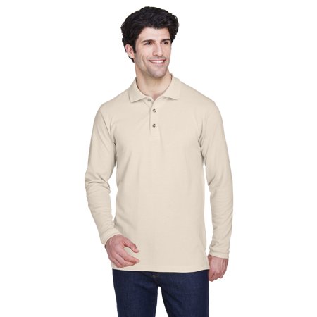 UltraClub Adult Long-Sleeve Classic Piqué Polo - 8532