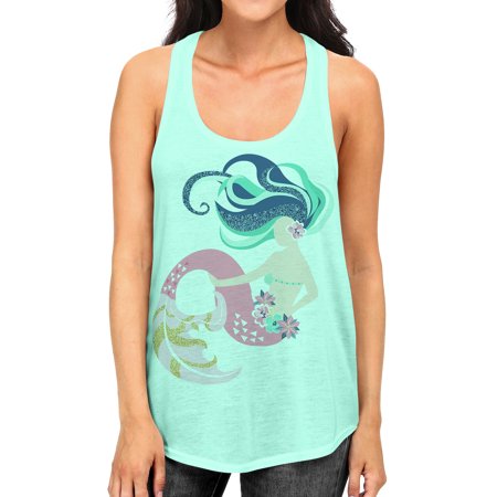 Junior S Mermaid Life Tee B962 PLY Mint Green Racerback Tank Top Small