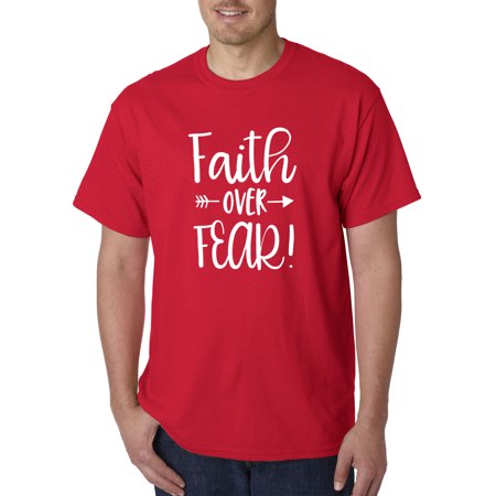 Trendy USA 1253 - Unisex T-Shirt Faith Over Fear Script 2XL Red