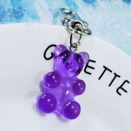 Raypadula Cute Gummy Resin Keychain with Teddy Bear for Woman Candy Color Animal Bear Key Ring with Pendants Girls Headphone Cover Jewelry Wedding Gif