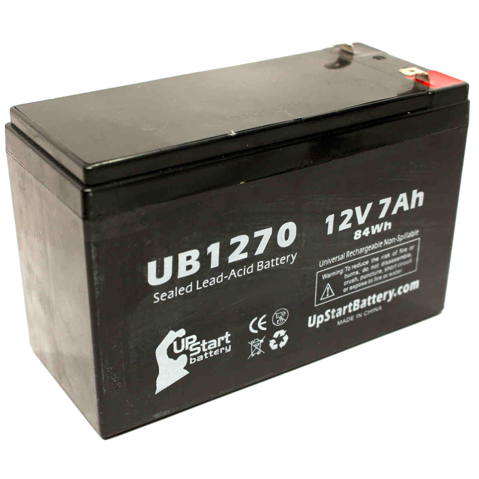 EATON / POWERWARE 5105-450VA Battery Replacement - UB1270 Universal Sealed Lead Acid Battery (12V  7Ah  7000mAh  F1 Terminal  AGM  SLA) - Includes TWO