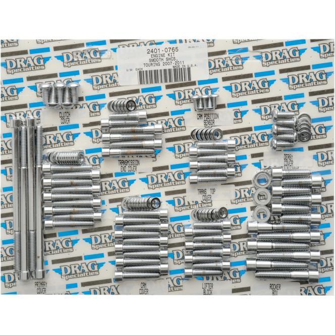 Drag Specialties Complete Motor Socket-Head Bolt Set Chrome  Smooth 2401-0765