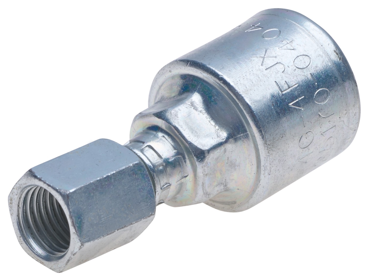 Gates G25170-1010T - Female Jic 37 Flare Swivel Tuff Coat Xtreme Plating (Mega Crimp)