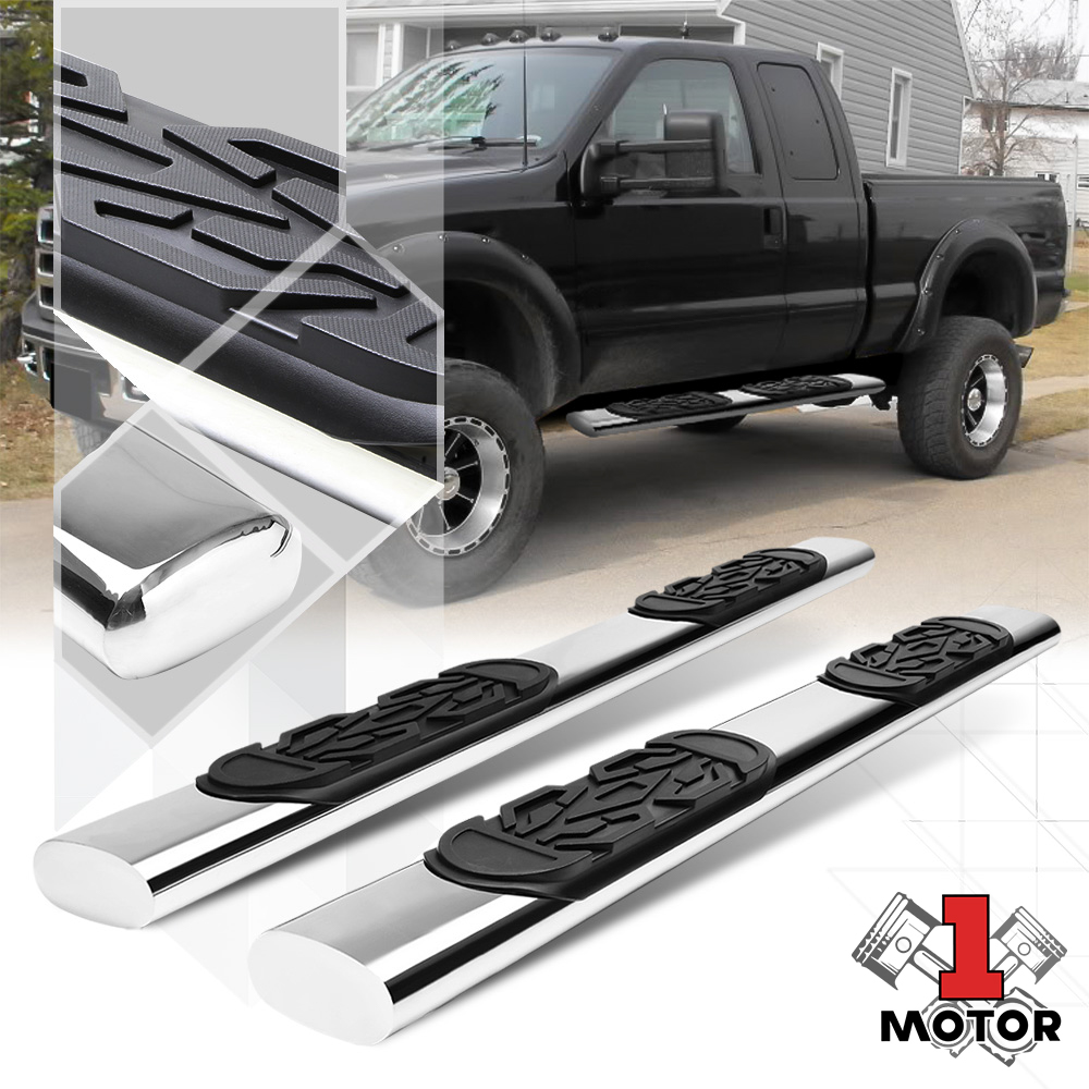 Chrome 6  Oval Side Step Nerf Bar for 99-16 Ford F250 F350 F450 F550 SD Ext Cab 00 01 02 03 04 05 06 07 08 09 10 11 12 13 14 15