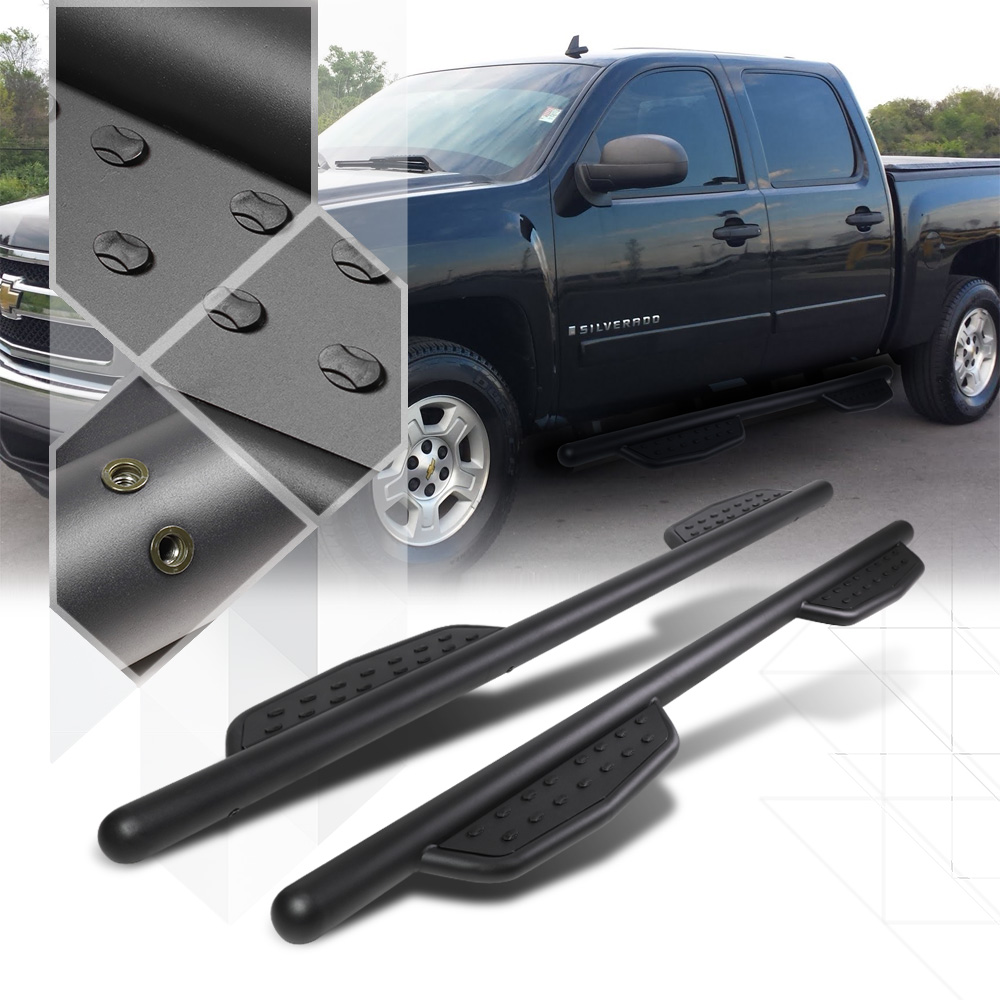 Black Nerf Bar Side Step for 07-19 Silverado/Sierra 1500/2500HD/3500HD Crew Cab 08 09 10 11 12 13 14 15 16 17 18 Fits Select: 2007-2017 CHEVROLET SILV