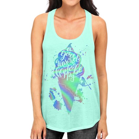 Junior S Good Reason to Be Happy Tee B967 PLY Mint Green Racerback Tank Top Medium