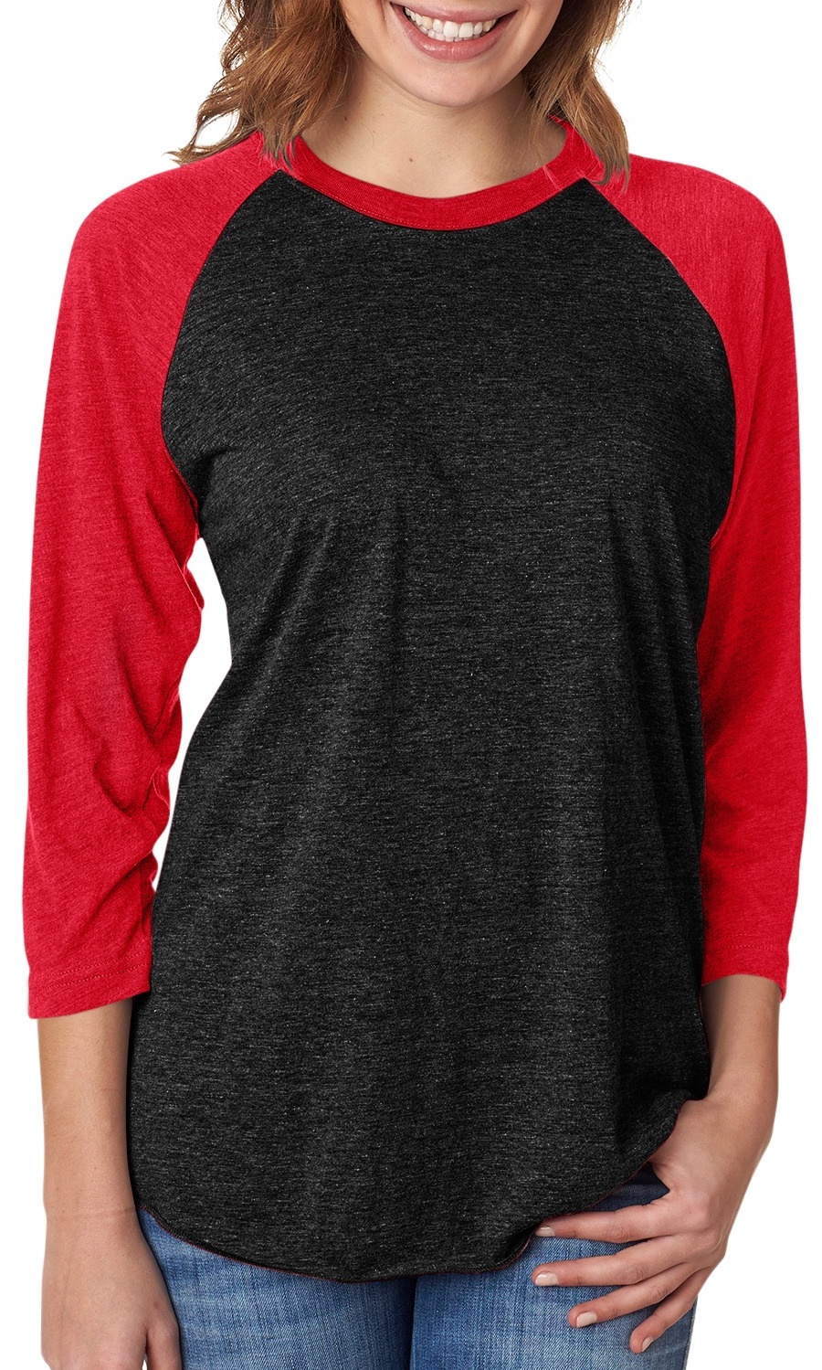 Next Level Active Apparel Unisex Tri-Blend 3/4-Sleeve Raglan - 6051