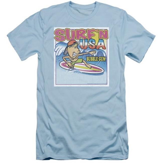 Trevco Dubble Bubble-Surfn Usa Gum - Short Sleeve Adult 30-1 Tee - Light Blue  Large