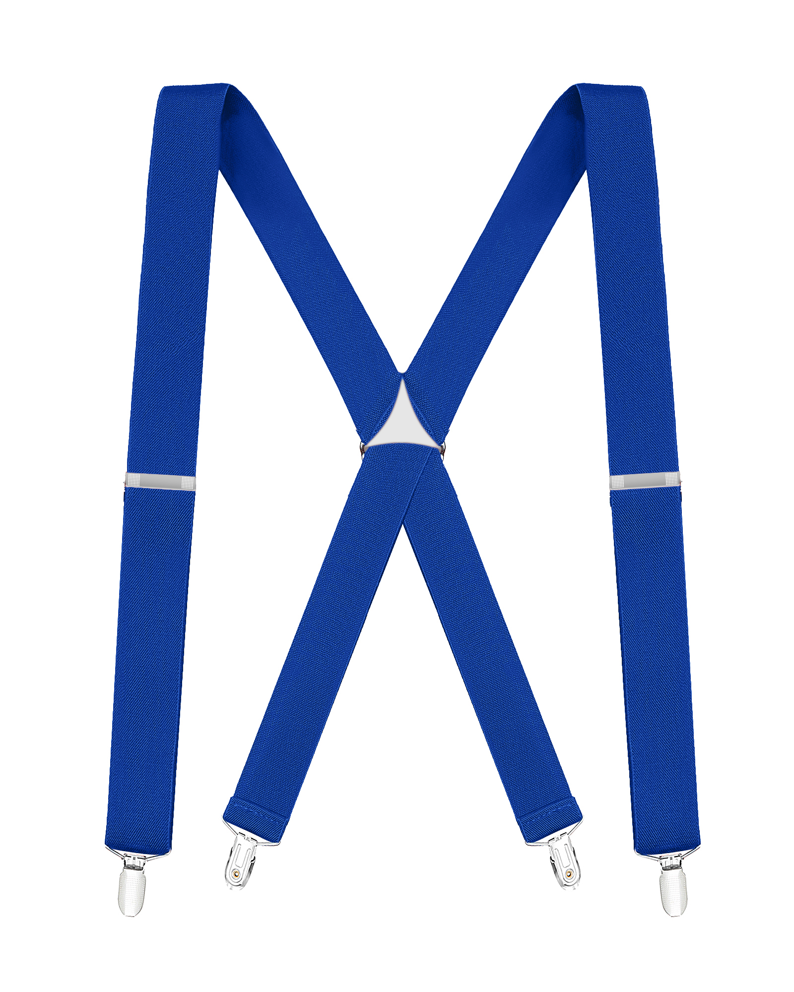 Buyless Fashion Suspenders for Men - 48  Elastic Adjustable Straps 1 1/4  - X Back - 5104-Royal-Blue