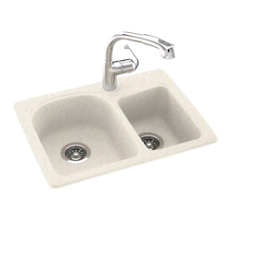Swan KSDB-2518-010 25  X 18  Swanstone Double-Basin Dual Mount Kitchen Sink  Available in Various Colors